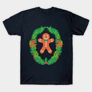 Gingerbread Man - Cookie Men Christmas Cute Cartoon Character T-Shirt